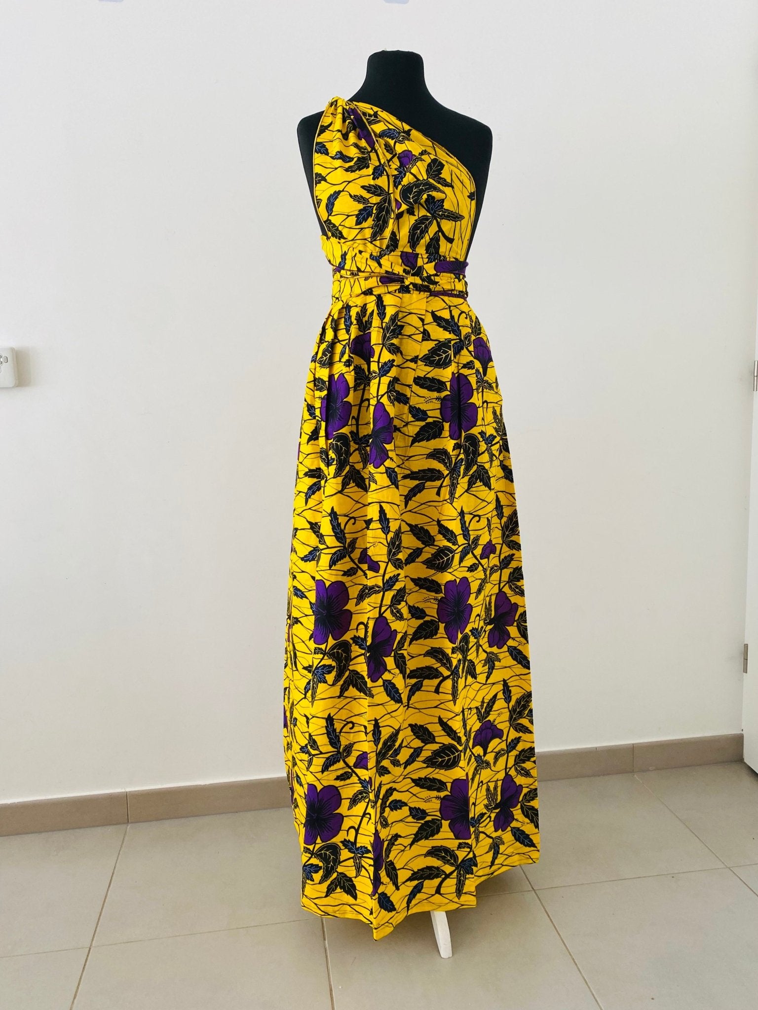 Robe de soirée africaine - Robe convertible en wax - Kaysol Couture