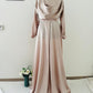 Robe de Soiree longue - robe de soirée mastour en Satin Manches longues - Kaysol Couture