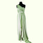 Robe demoiselle d’honneur en satin vert menthe - Kaysol Couture