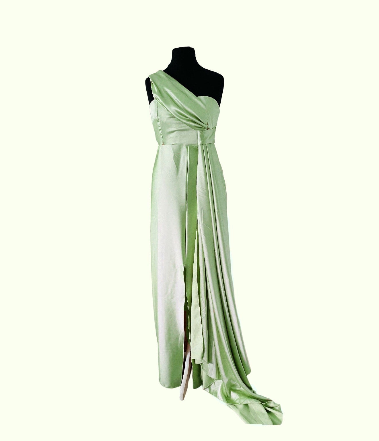 Robe demoiselle d’honneur en satin vert menthe - Kaysol Couture