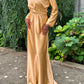 Robe demoiselle d'honneur Mastour Beige abricot Nude - Robe de Soiree en Soie - Kaysol Couture