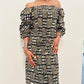 Robe Élastique droite en wax - Manches longues - Manches bouffantes chic - Kaysol Couture