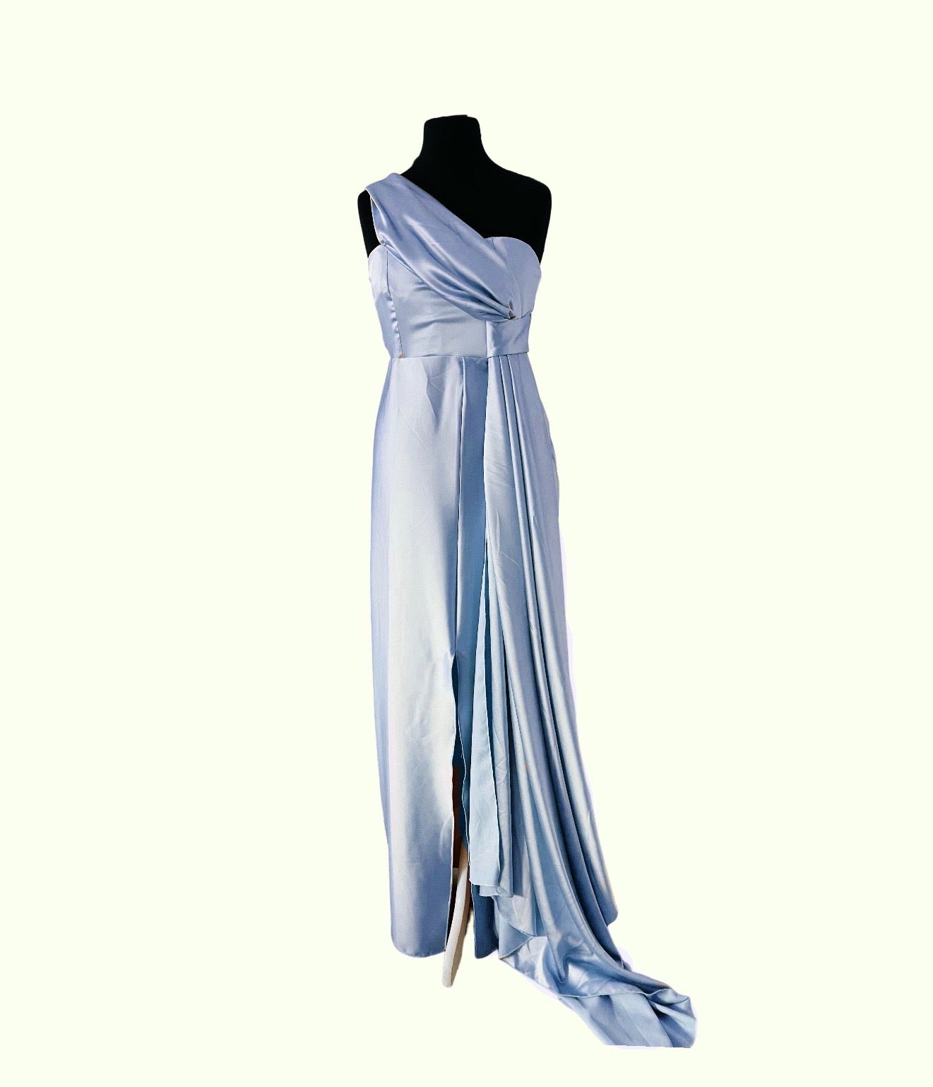 Robe en satin bleu ciel - Tenue invitée témoin Mariage - Kaysol Couture