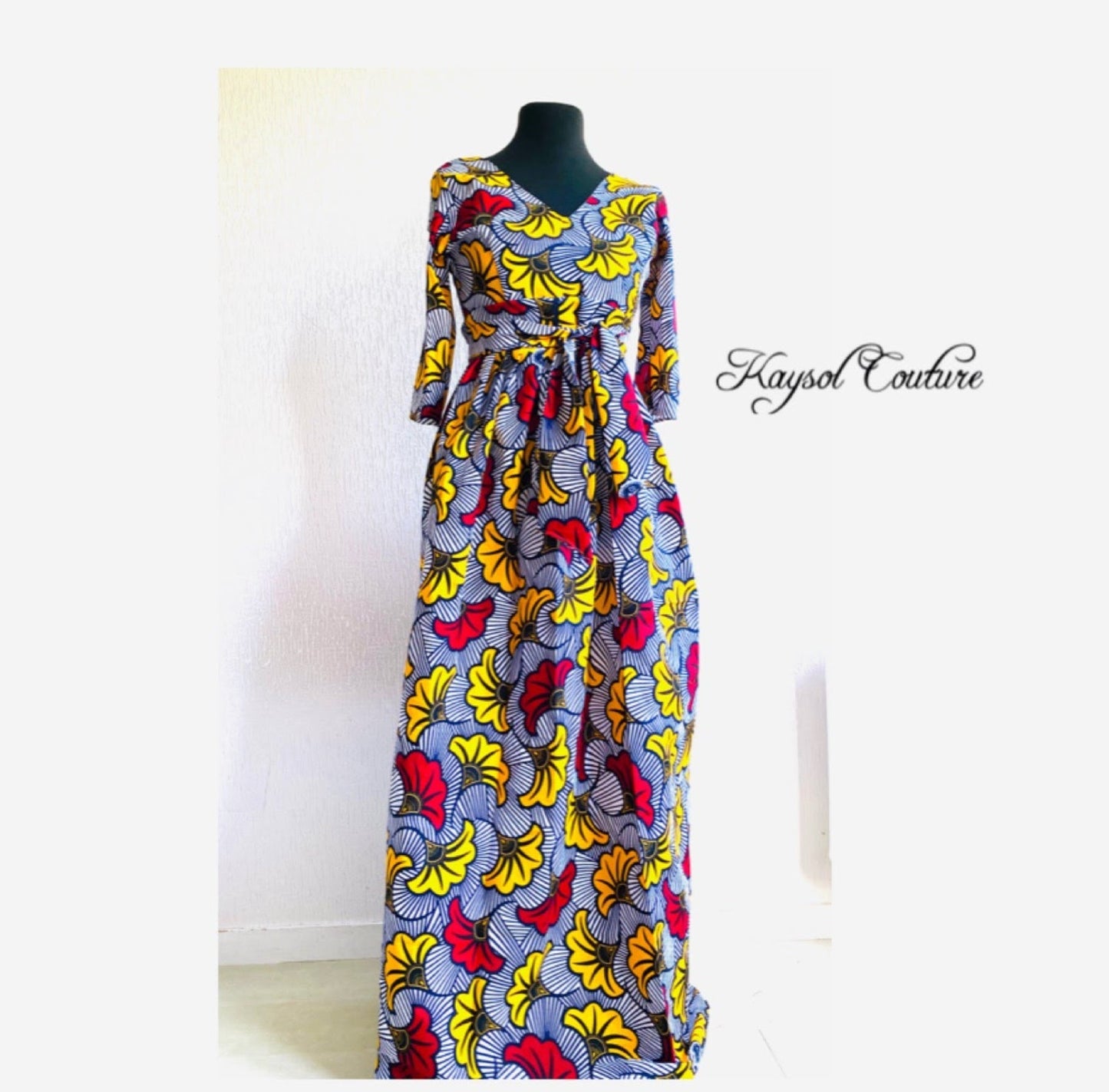 Robe en wax longue - Kaysol Couture