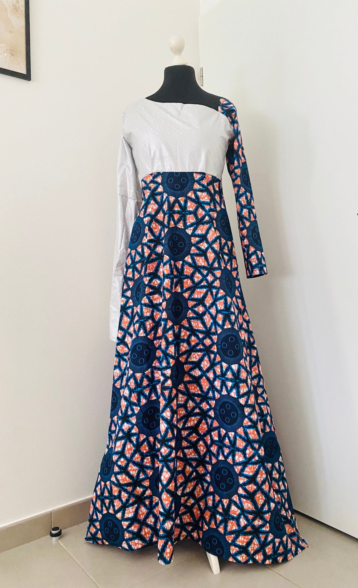 Robe longue Mata - Getzner et wax - Kaysol Couture