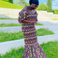Robe sirène en Wax - Kaysol Couture